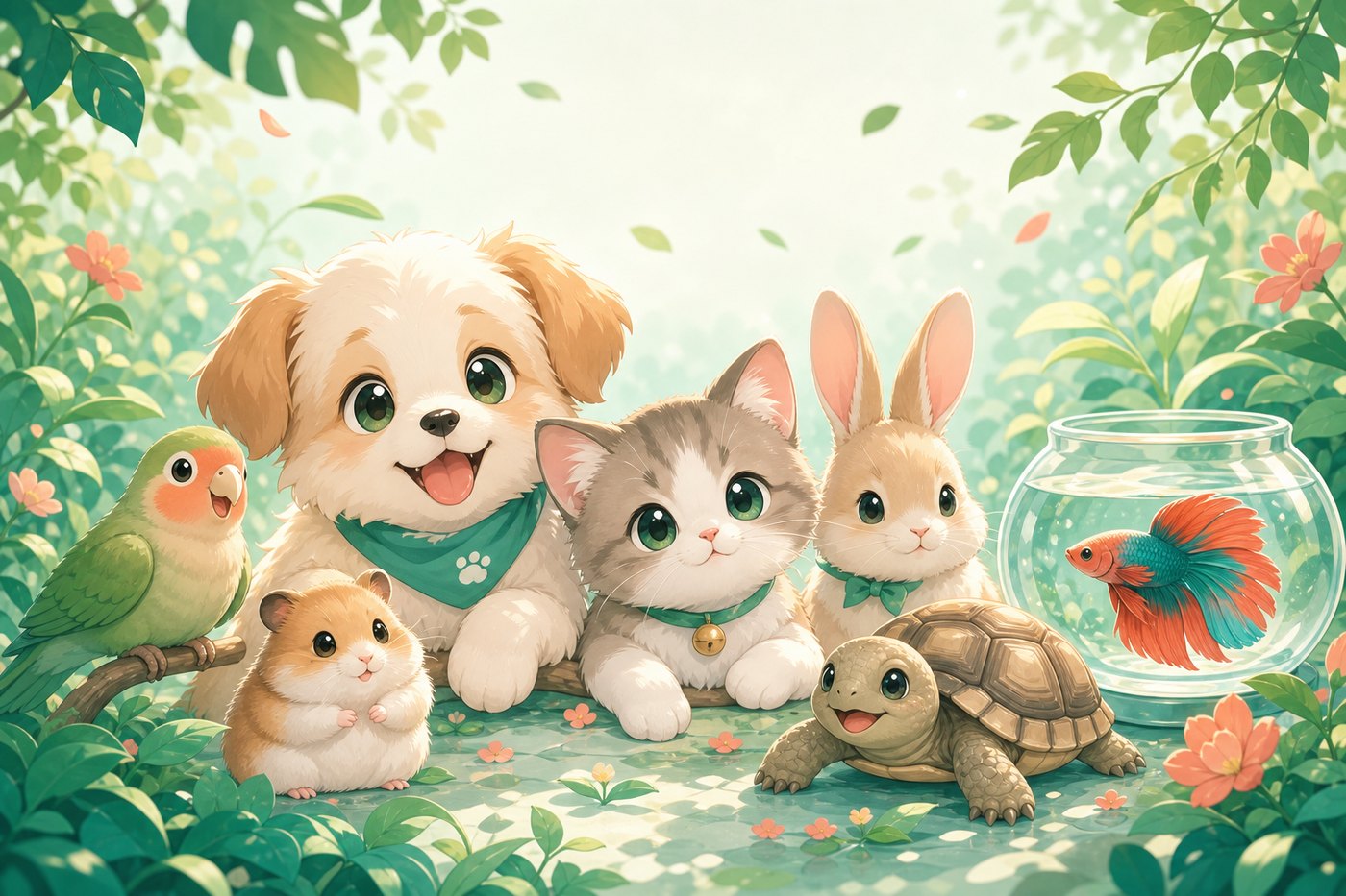 ครอบครัวสัตว์เลี้ยงน่ารัก